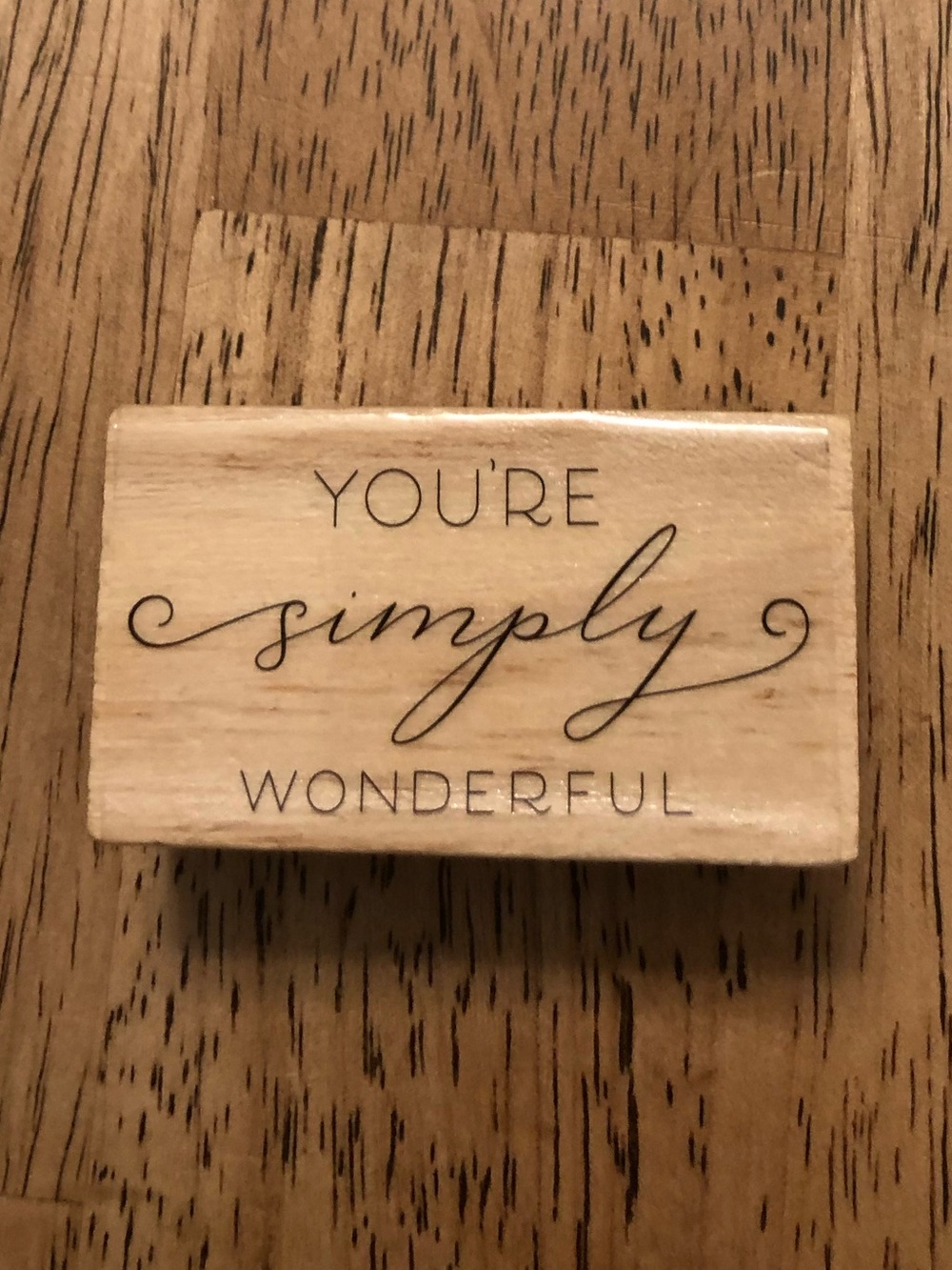 Studio Wood Sign Stamp in Natural Cream and Black Script NEW